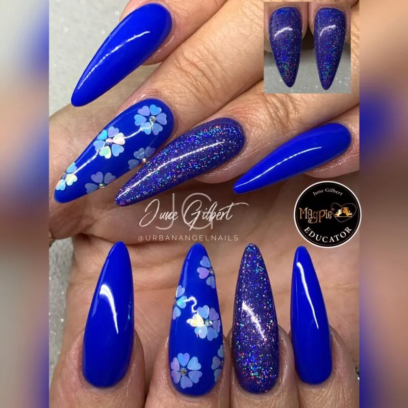 Indigo Nails Blue Hearts neglepynt blå hjerter