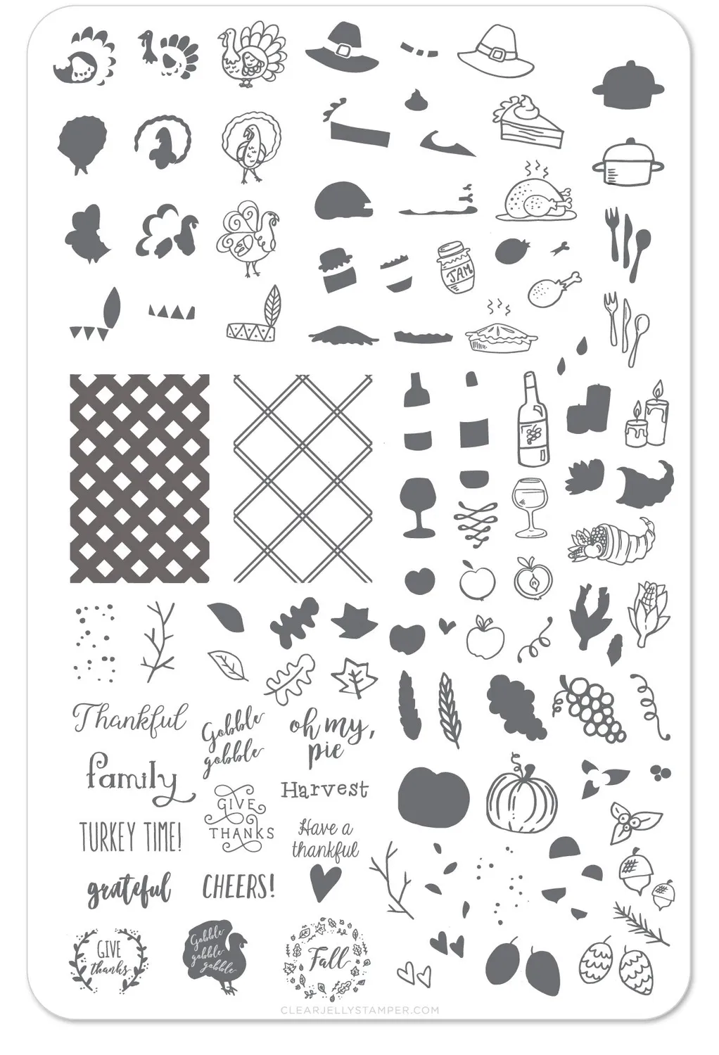 Clear Jelly Stamper Give Thanks CjSH-15 stampingplade efterår