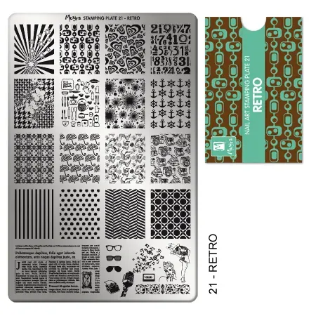 Moyra Stamping Plate 21 Retro stampingplade stor