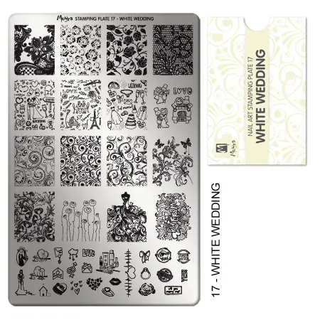 Moyra Stamping Plate 17 White Wedding negleplade stor