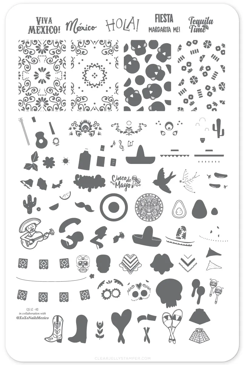 Clear Jelly Stamper LC-43 Mexico stampingplade