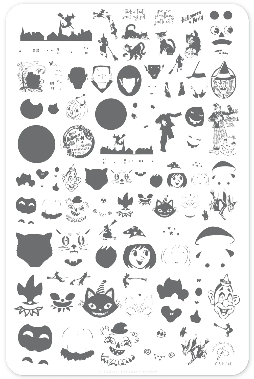 Clear Jelly Stamper CjSH-141 Halloween Party stempelplade 14x9