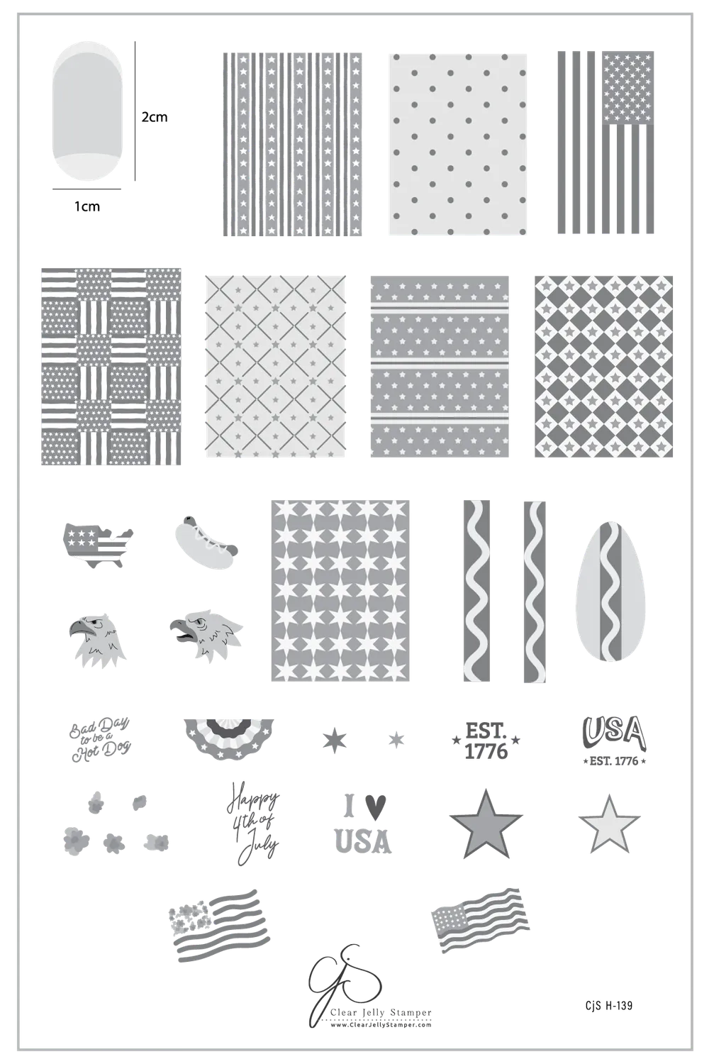 Clear Jelly Stamper Stars H-139 stempelplade USA