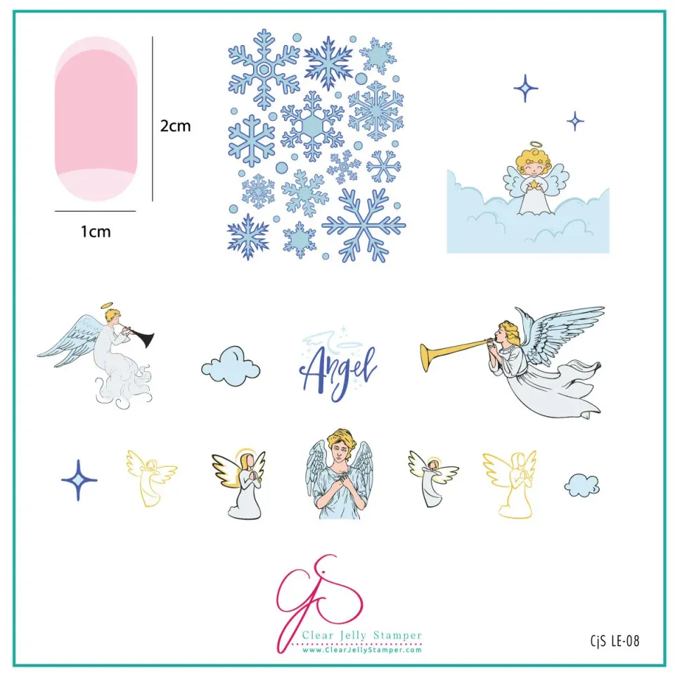Clear Jelly Stamper Heavenly Frost CjSLE-08 stempelplade engle