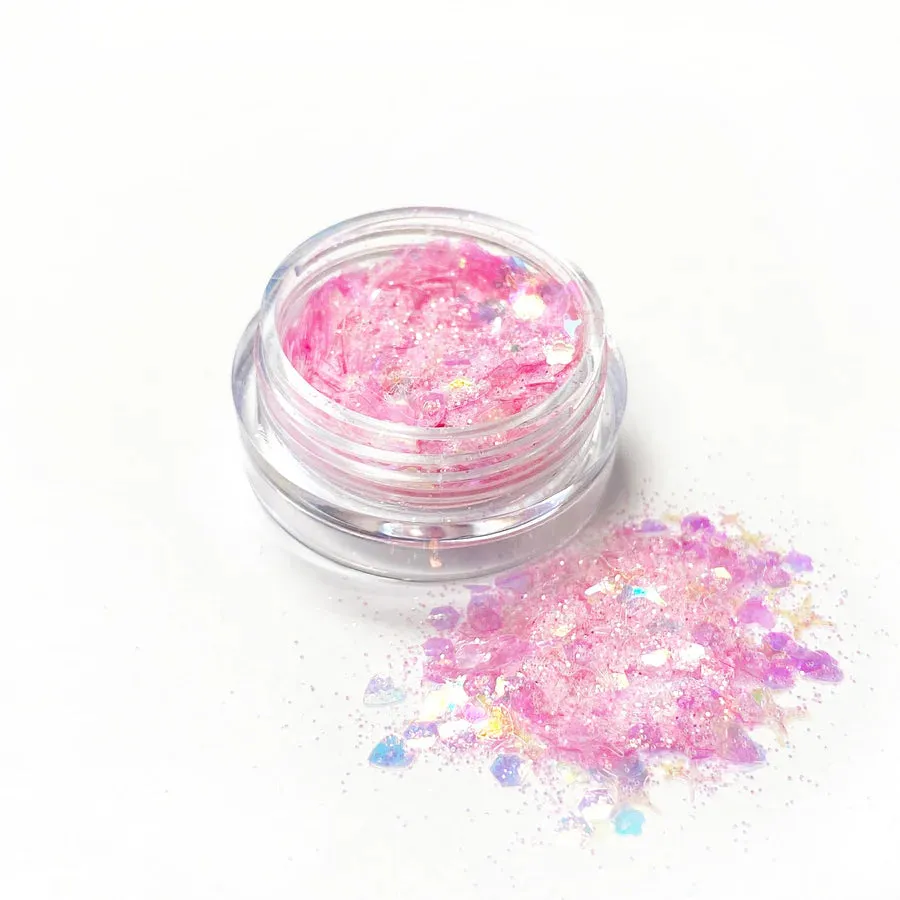 Clear Jelly Stamper KoKo & Claire Glitter01 negleglitter lilla mix