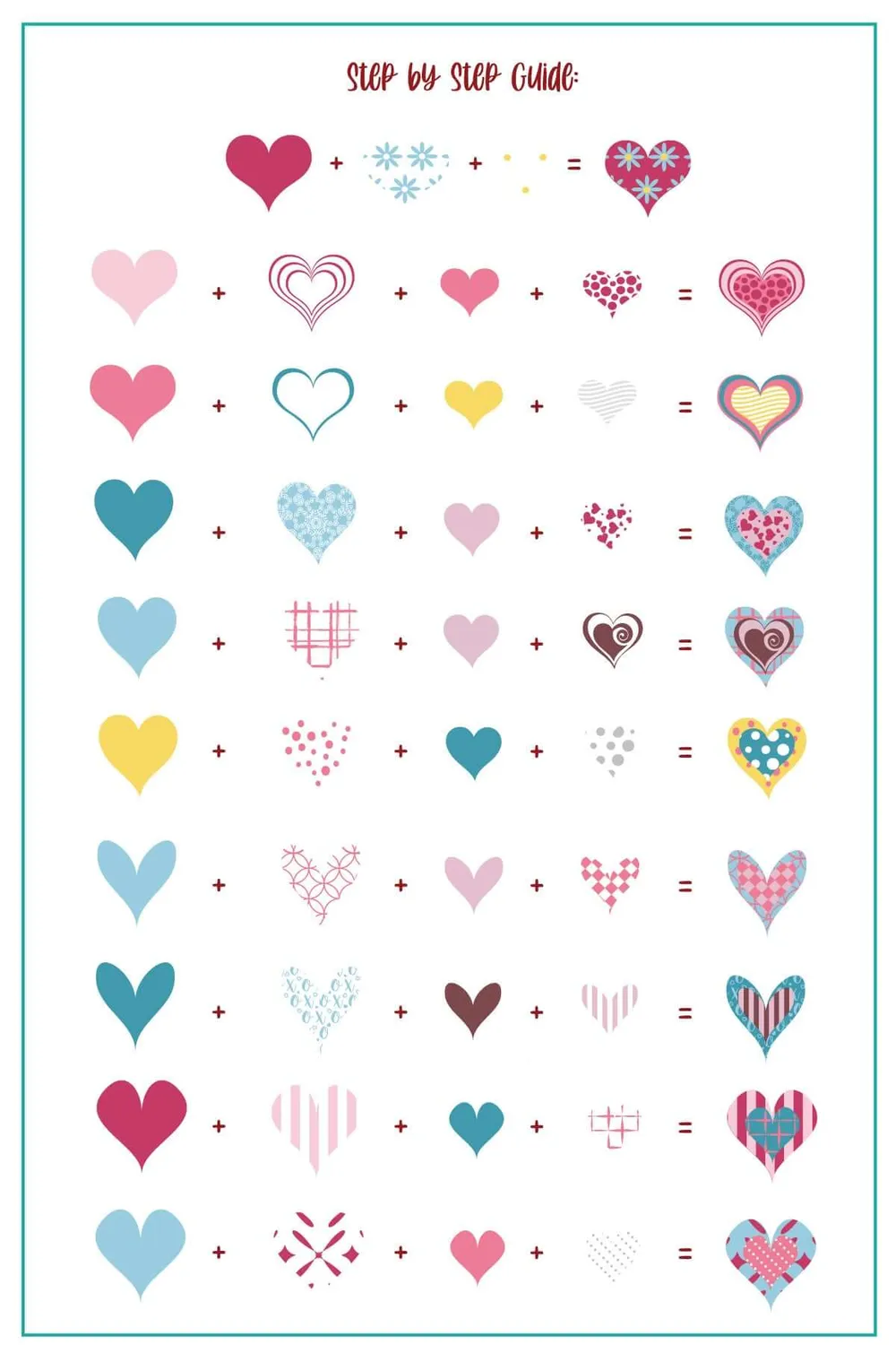 Clear Jelly Stamper Love In Layers V-55 stampingplade hjerter