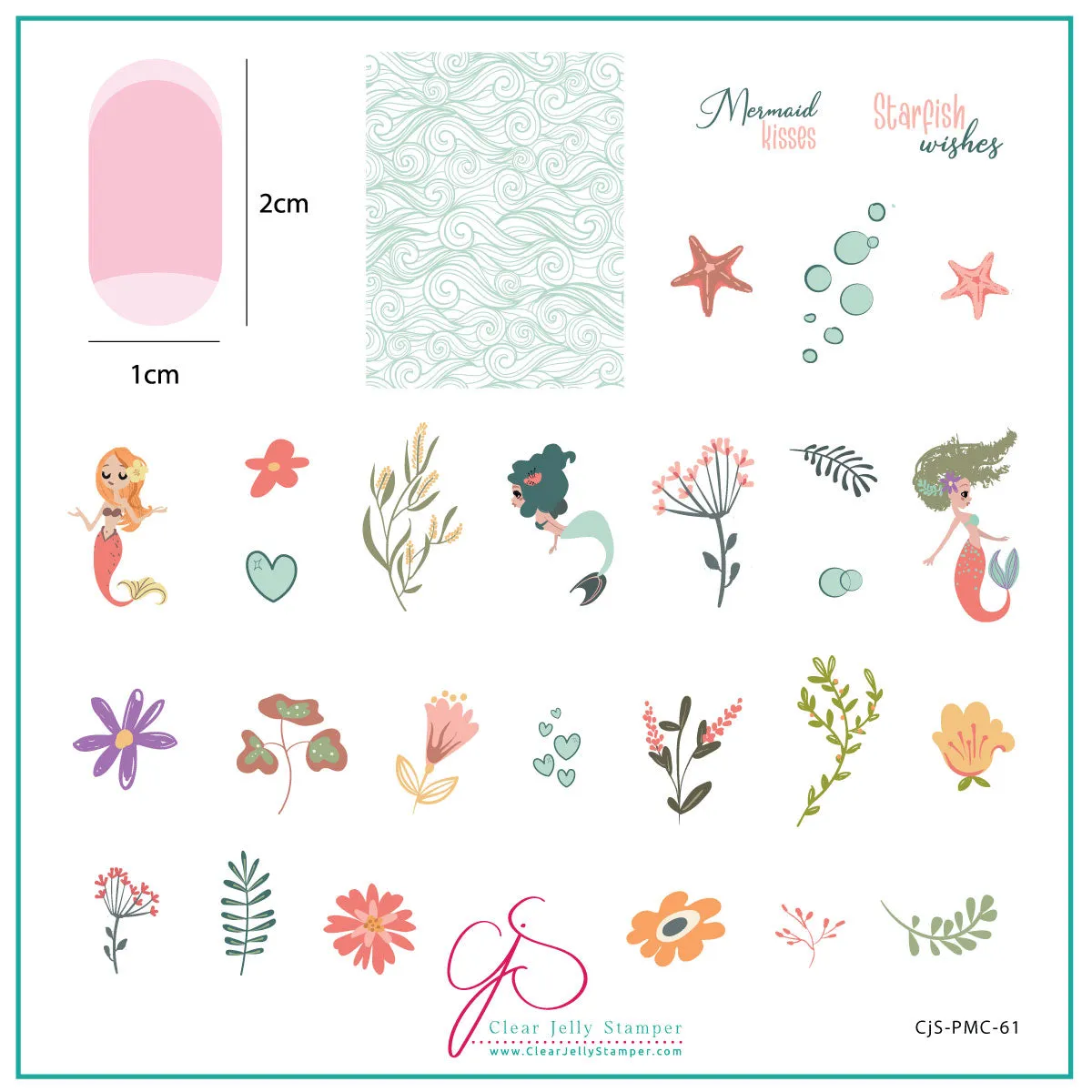 Clear Jelly Stamper July 2022 Plate of the Month stamping plade sæt 8x8 cm