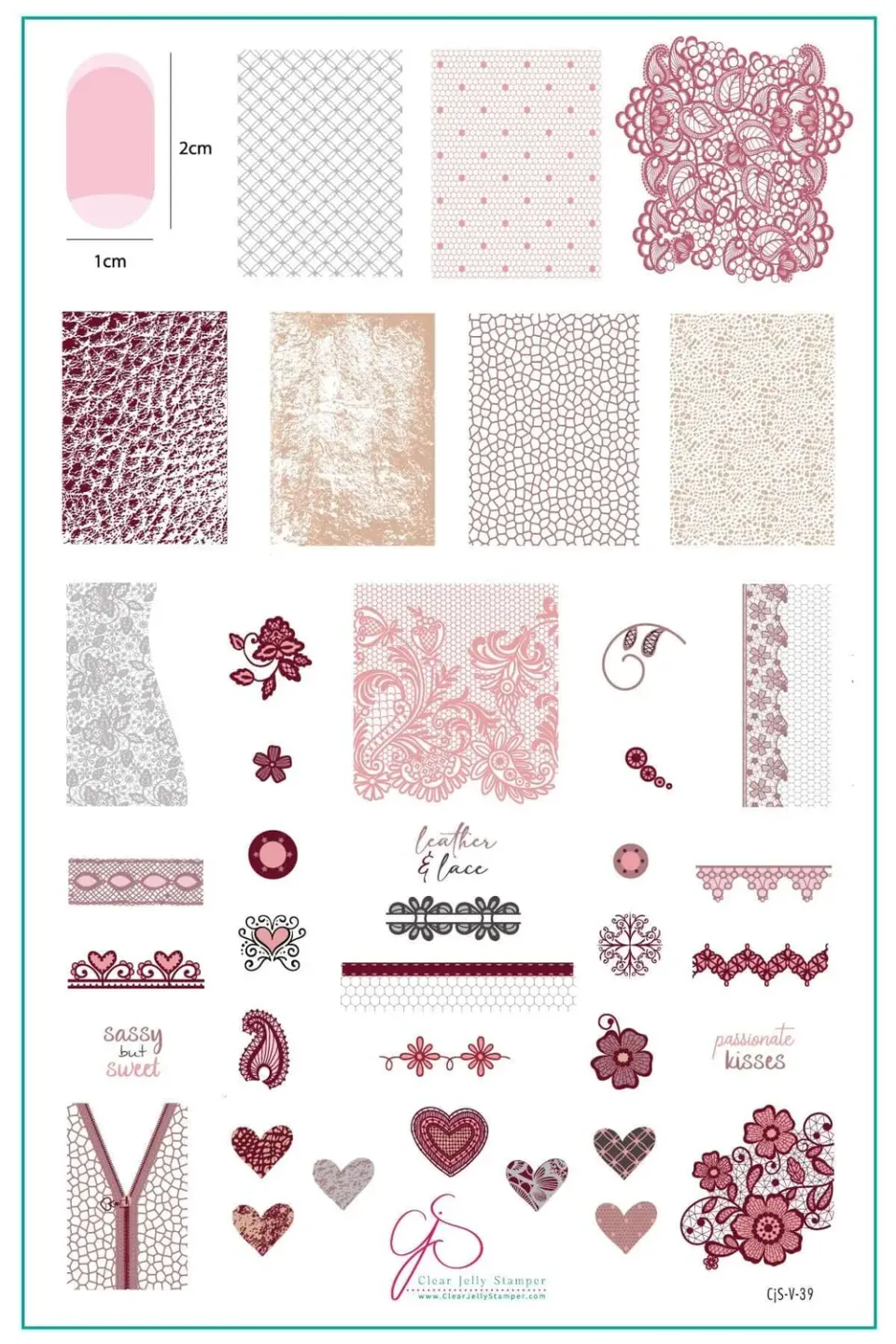 Clear Jelly Stamper Leather Lace CjSV-39 stamping blondeplade