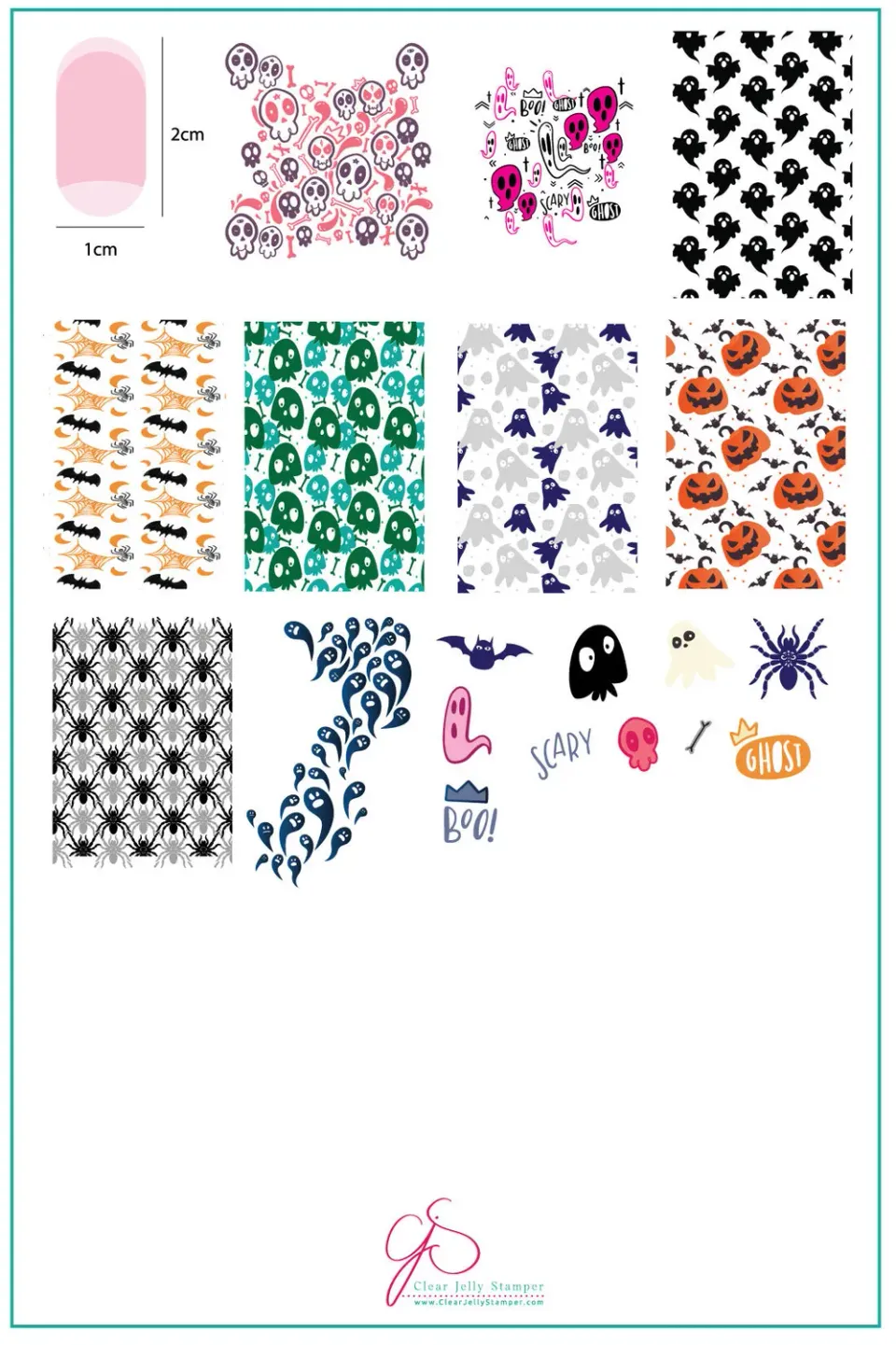 Clear Jelly Stamper CjSH-44 Wallpaper Creepy stempelplade halloween