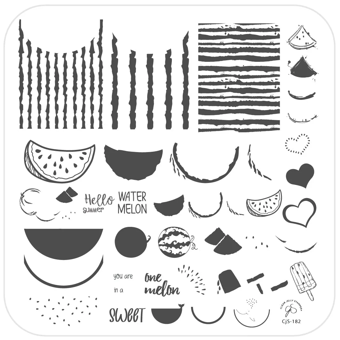 Clear Jelly Stamper CjS-182 One in a Melon stampingplade 8x8