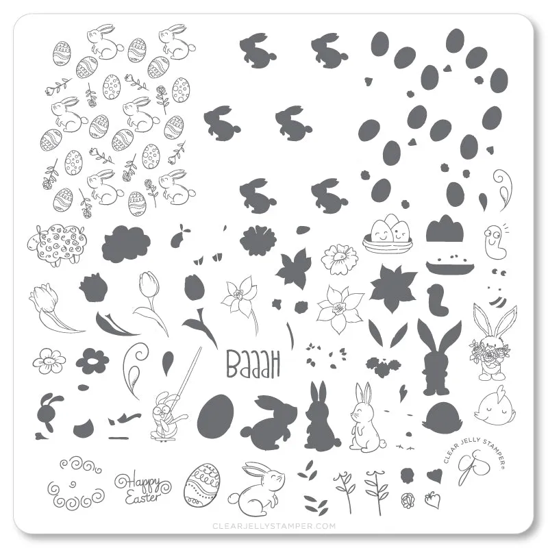 Clear Jelly Stamper Cartoony Easter CjSH-52 stampingplade påske