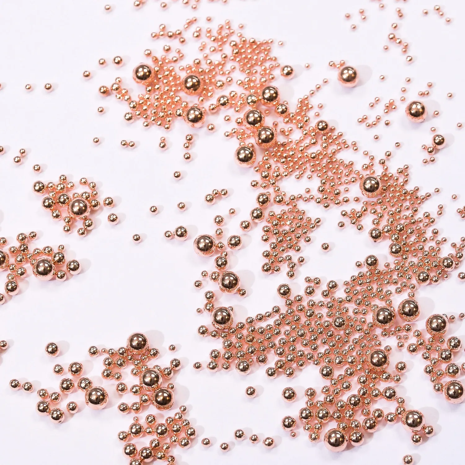 Moonflair Caviar Beads neglekugler Rose Gold 6 str
