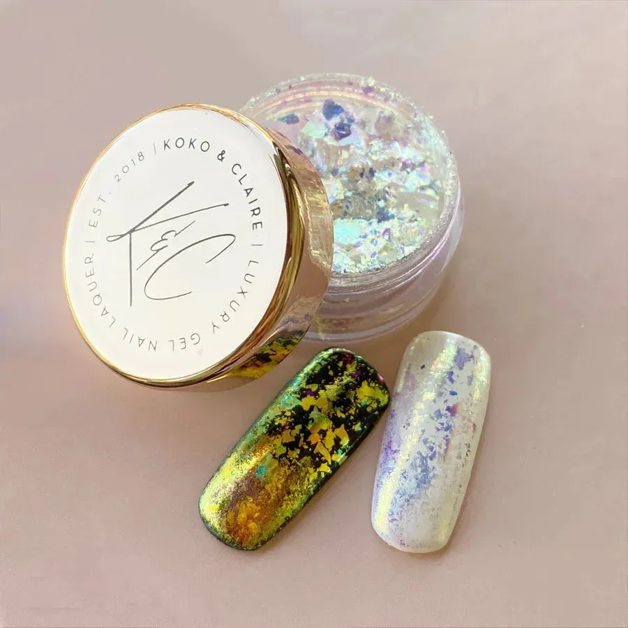 Clear Jelly Stamper Golden chameleon flakes kameleon