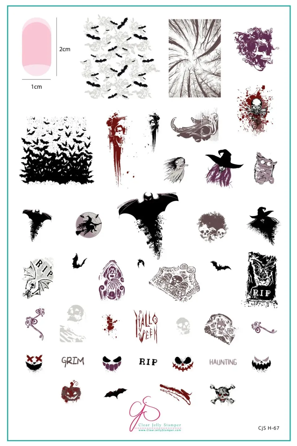 Clear Jelly Stamper CjSH-67 Grunge Halloween stampingplade