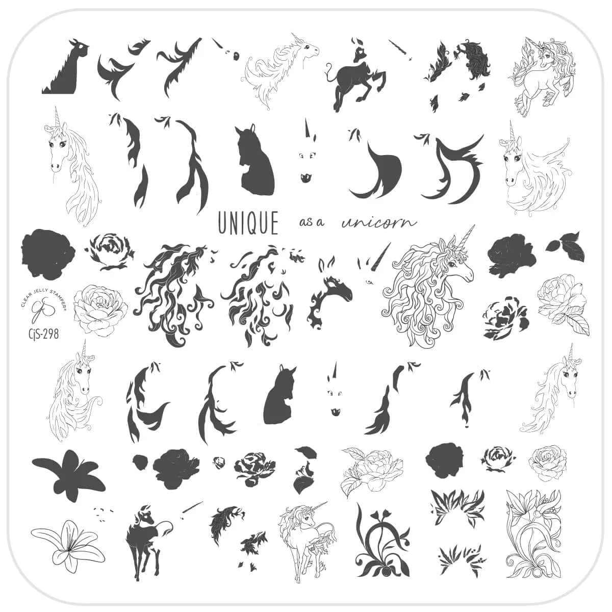 Clear Jelly Stamper CjS-298 stamping plade blomster