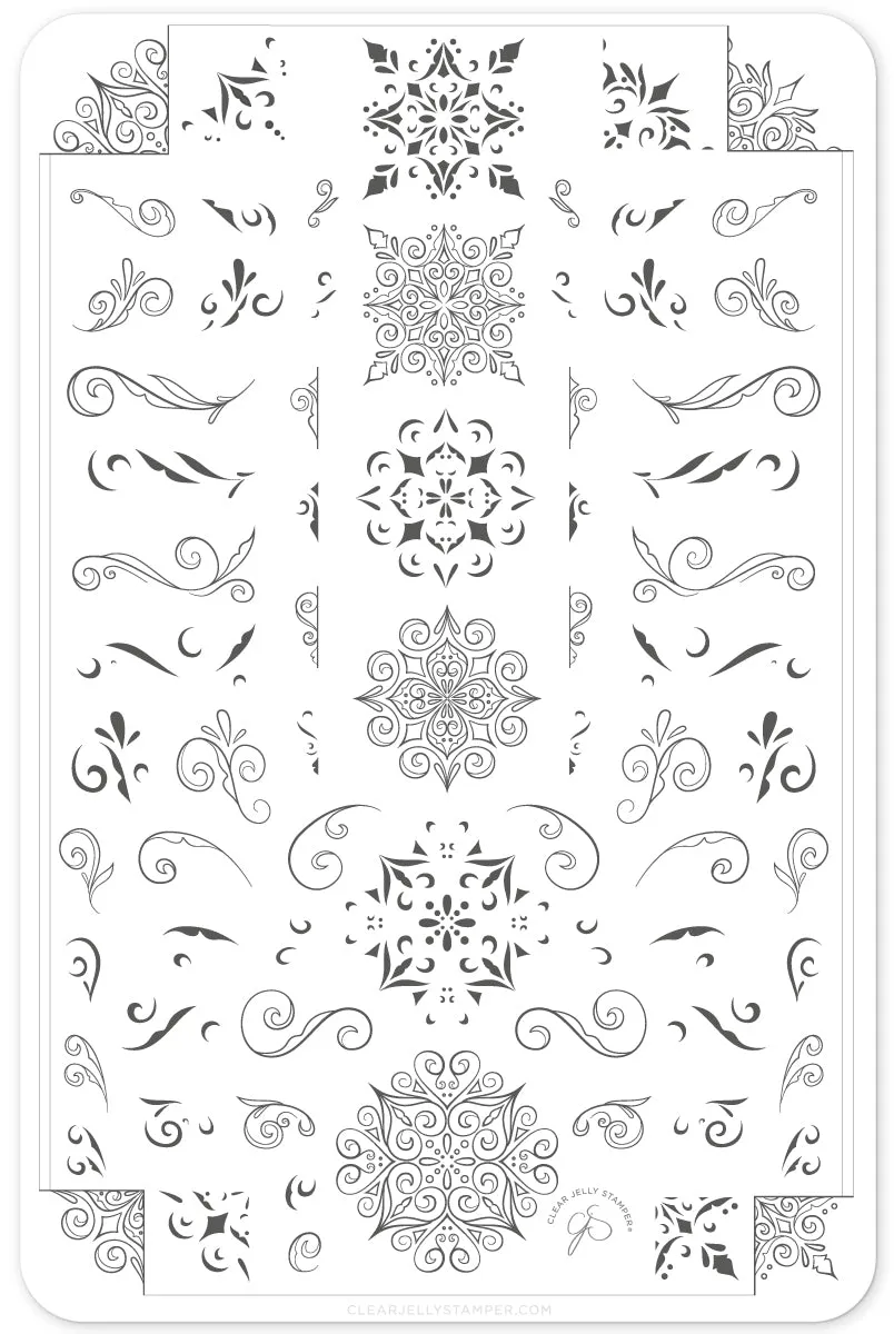 Clear Jelly Stamper Swirl Part Two CjS-134 stempelplade mandala