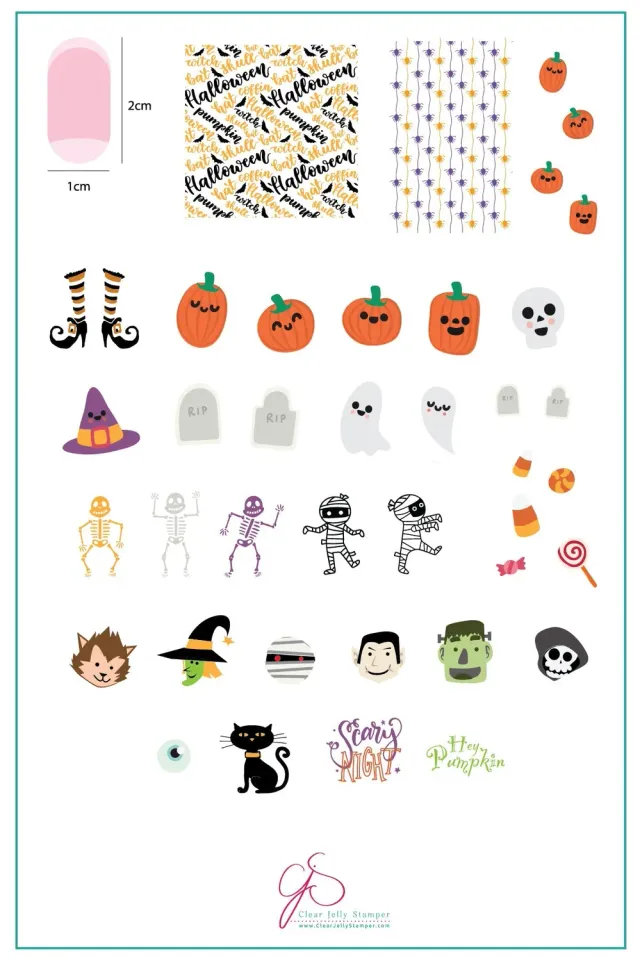 Clear Jelly Stamper CjSH-23 Dancing Skeletons stamping plade halloween