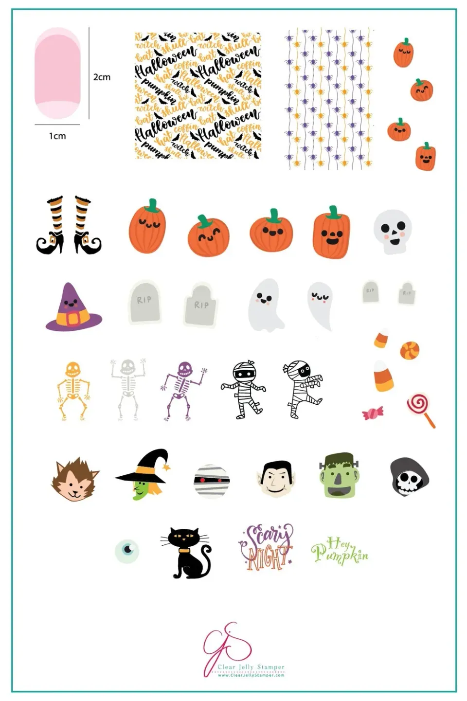 Clear Jelly Stamper CjSH-23 Dancing Skeletons stamping plade halloween