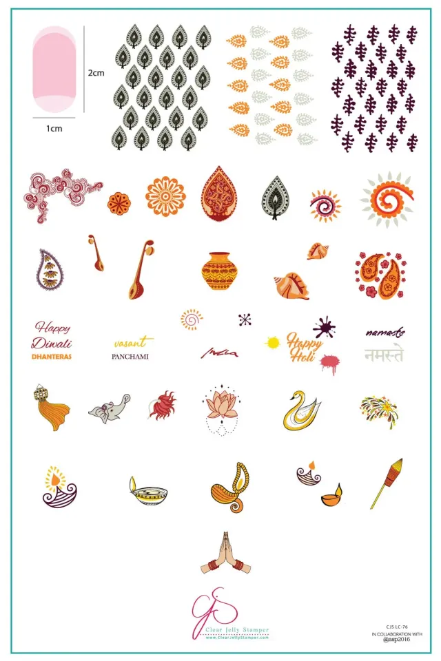 Clear Jelly Stamper CjSLC-76 Namaste India stampingplade Diwali
