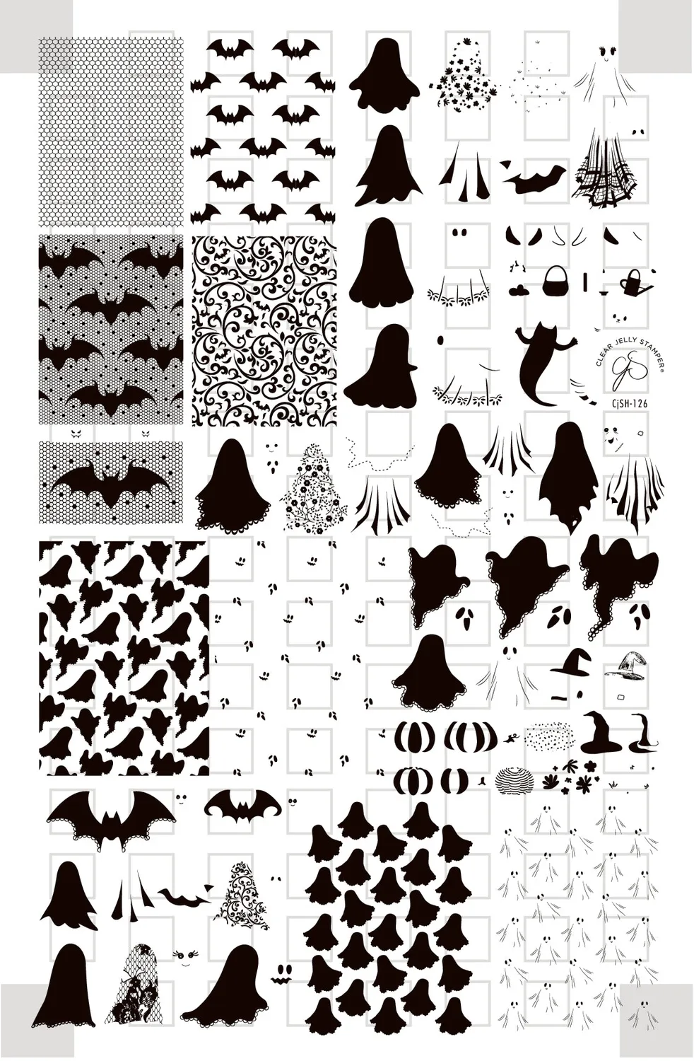 Clear Jelly Stamper CjSH-126 Pretty Little Ghosts plade