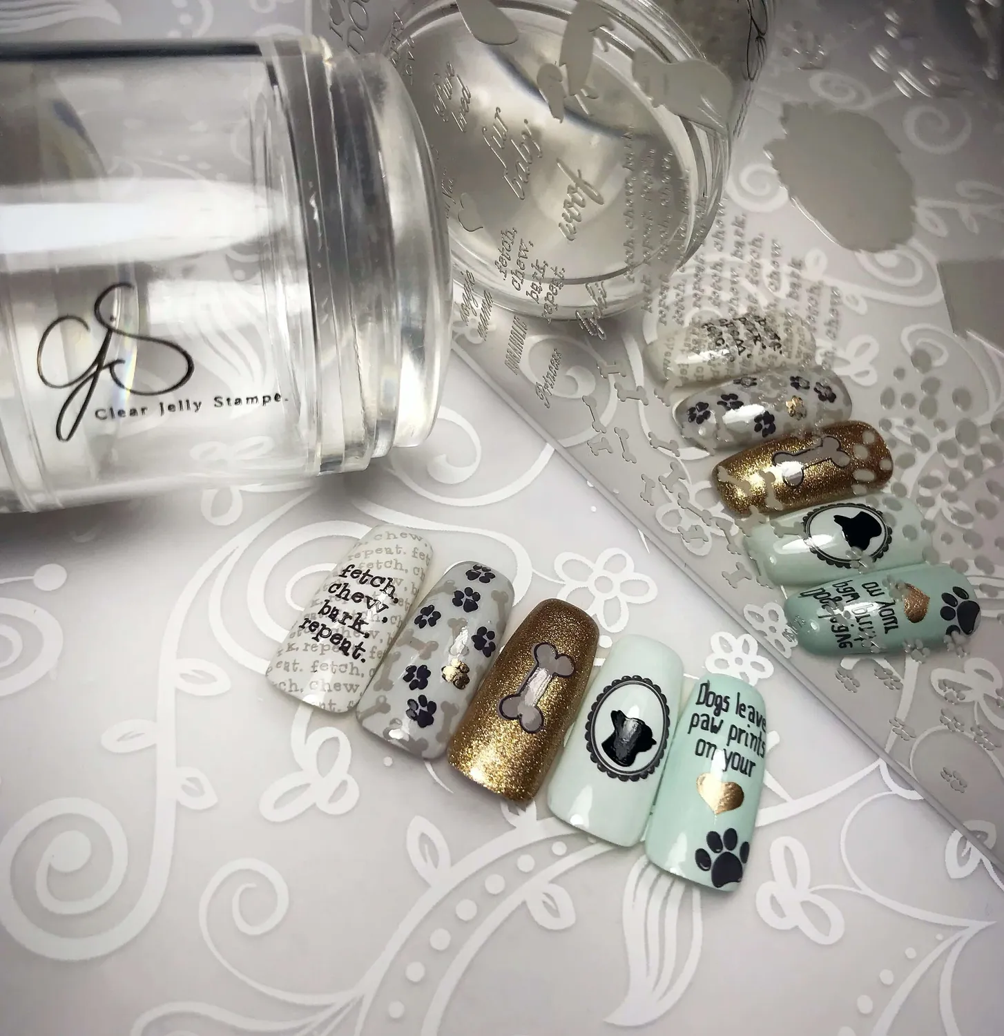 Clear Jelly Stamper LC-23 Puppy Love stempelplade hunde stor
