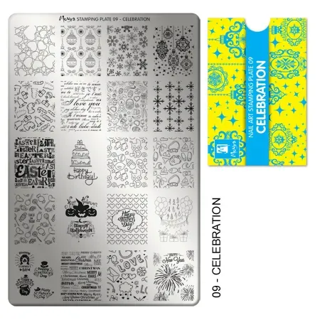 Moyra Stamping Plate 09 Celebration stampingplade fest