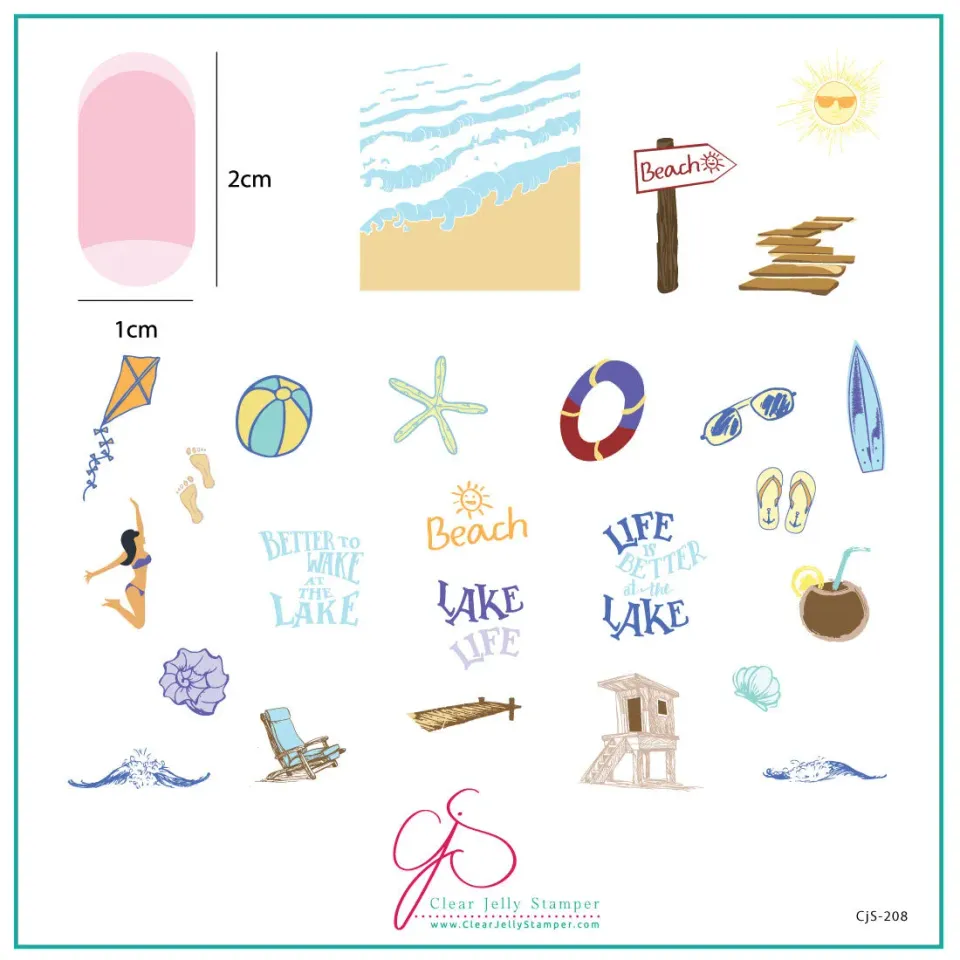 Clear Jelly Stamper Lake Life CjS-208 stampingplade 8x8 cm