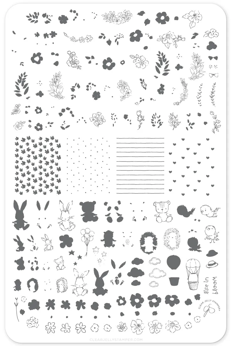 Clear Jelly Stamper CjS-97 Life in Bloom stamping plade forår