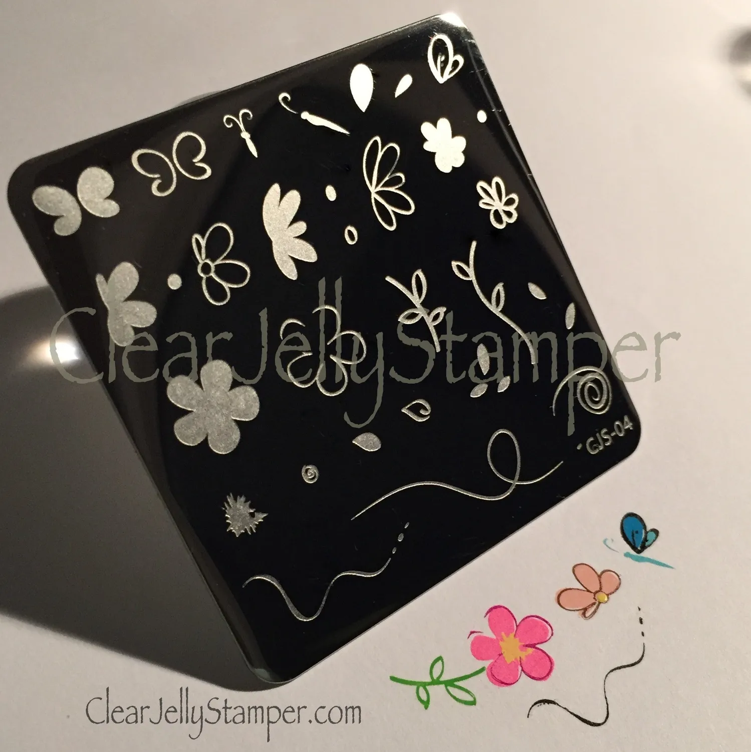 Clear Jelly Stamper CjS-04 Infinite Flower stampingplade 6x6 cm