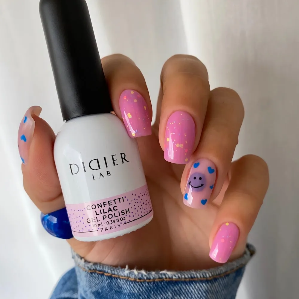 Didier Lab Confetti Lilac gellak confetti semi-transparent