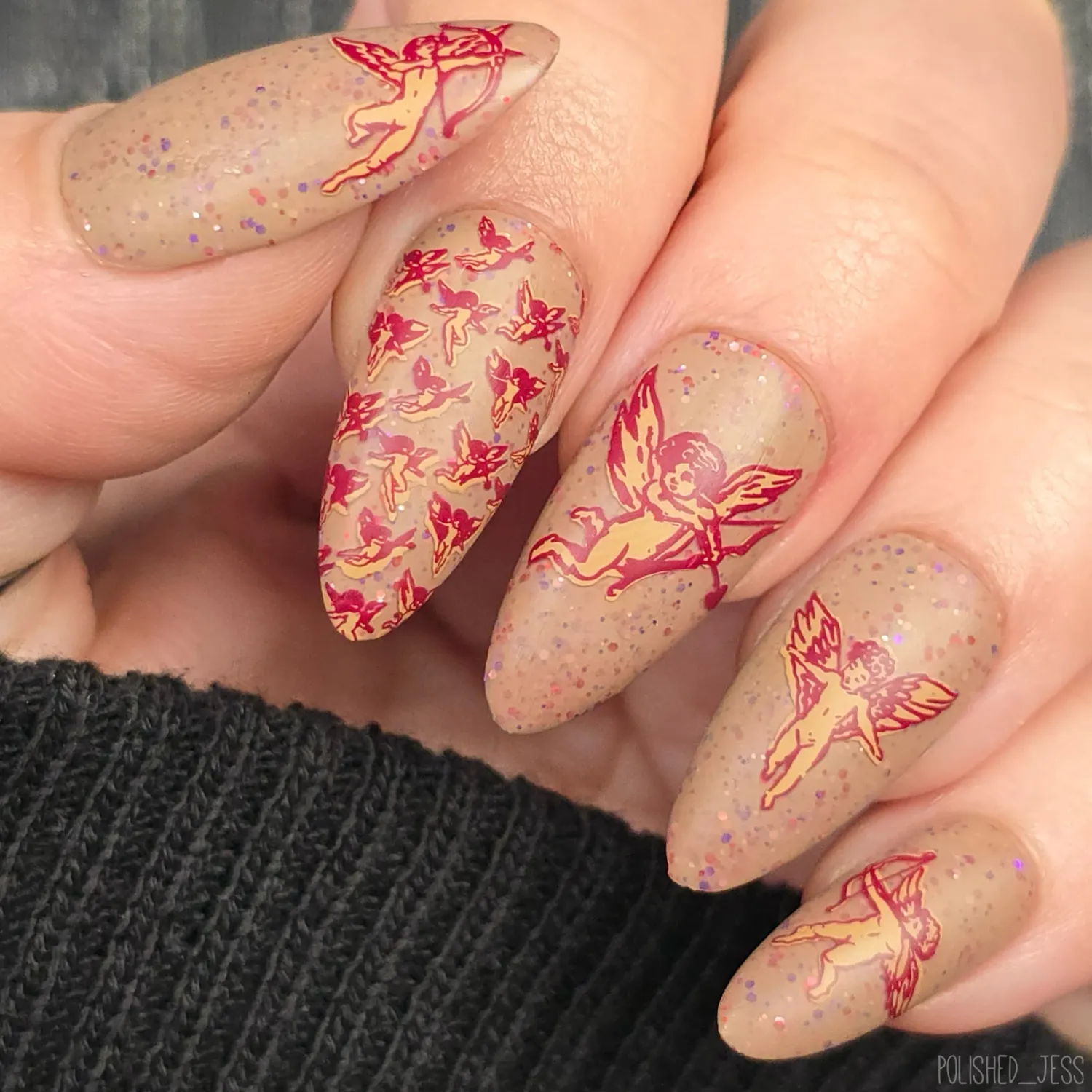 Clear Jelly Stamper V-57 Cupid's Canvas stamping plade