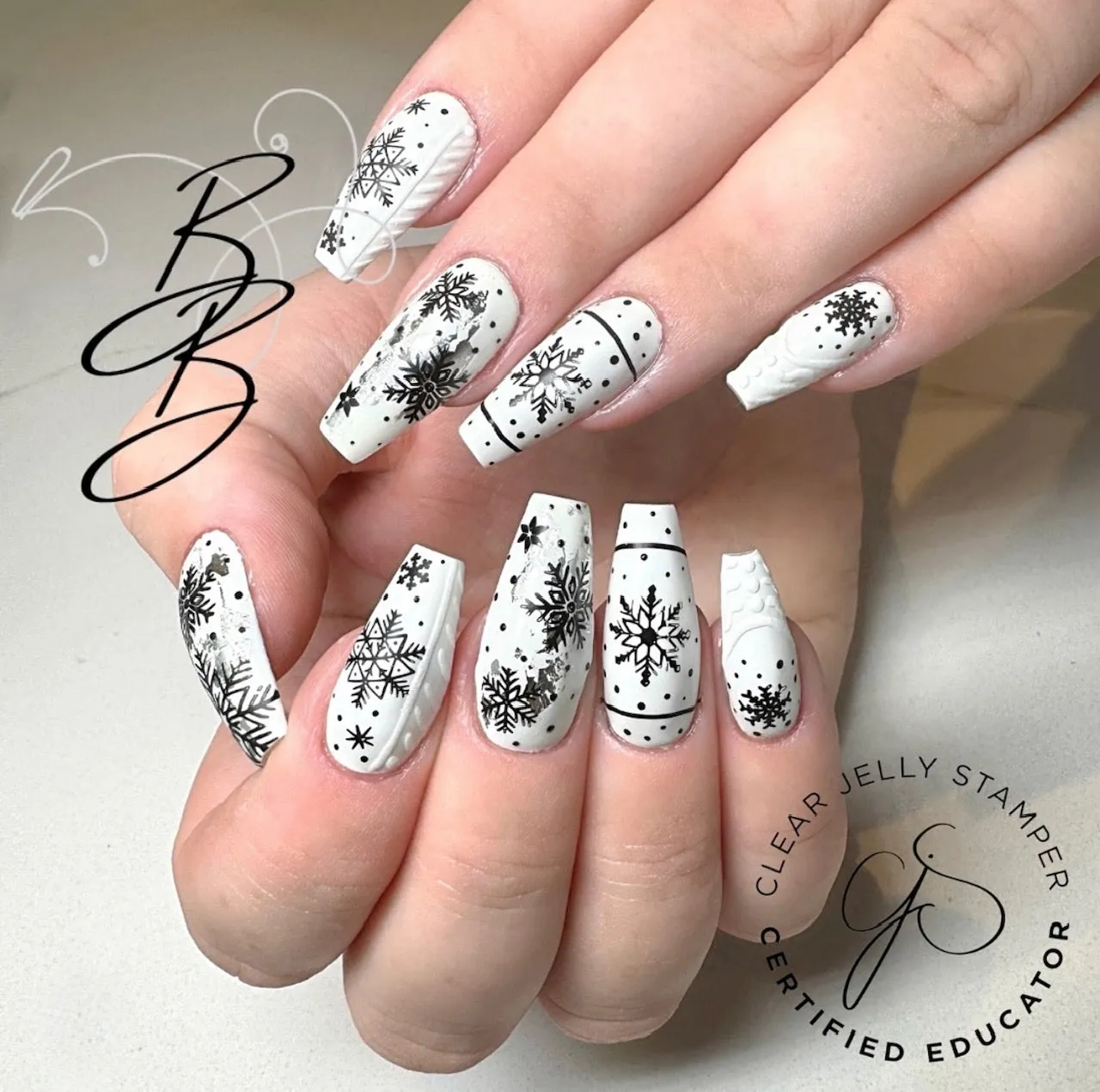Clear Jelly Stamper CJS-326 Frosty Flurries stamping plade snefnug