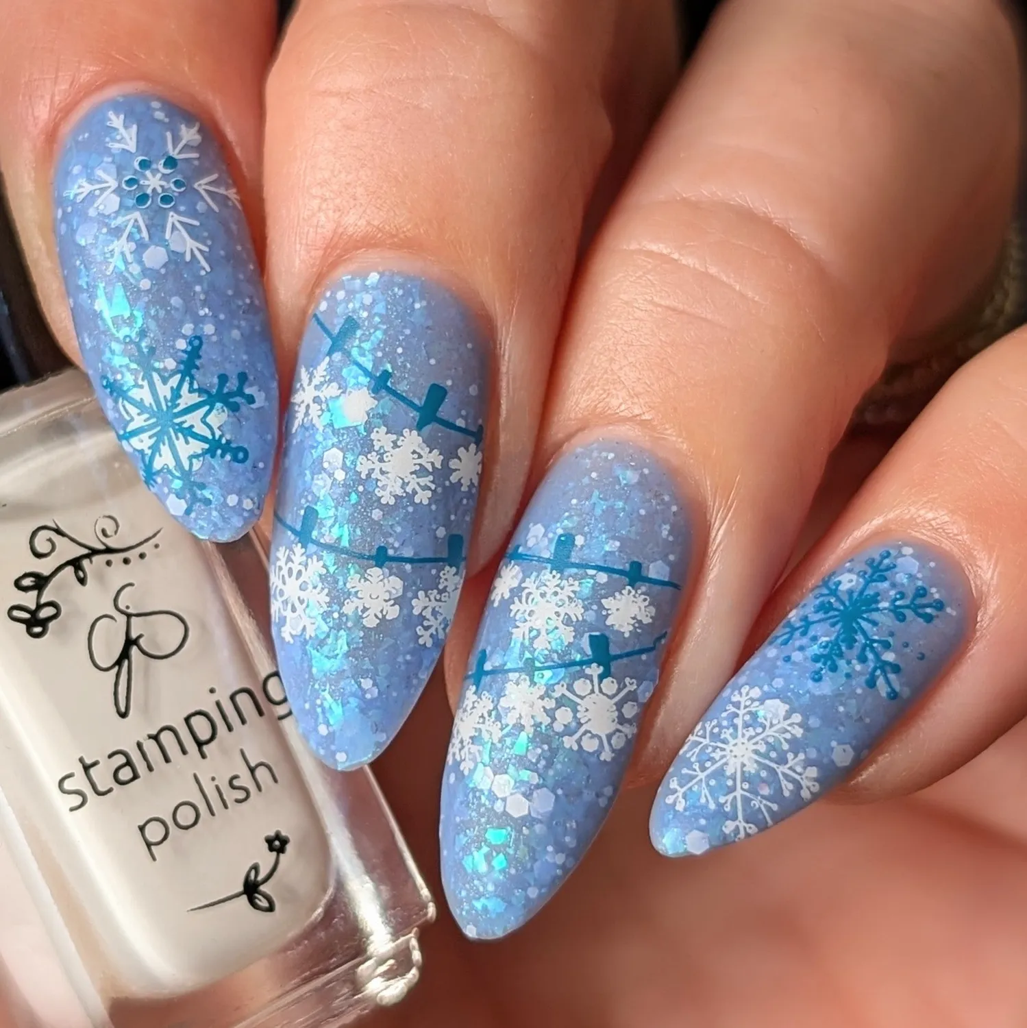 Clear Jelly Stamper CjS-376 stampingplade Snowflakes on Chains