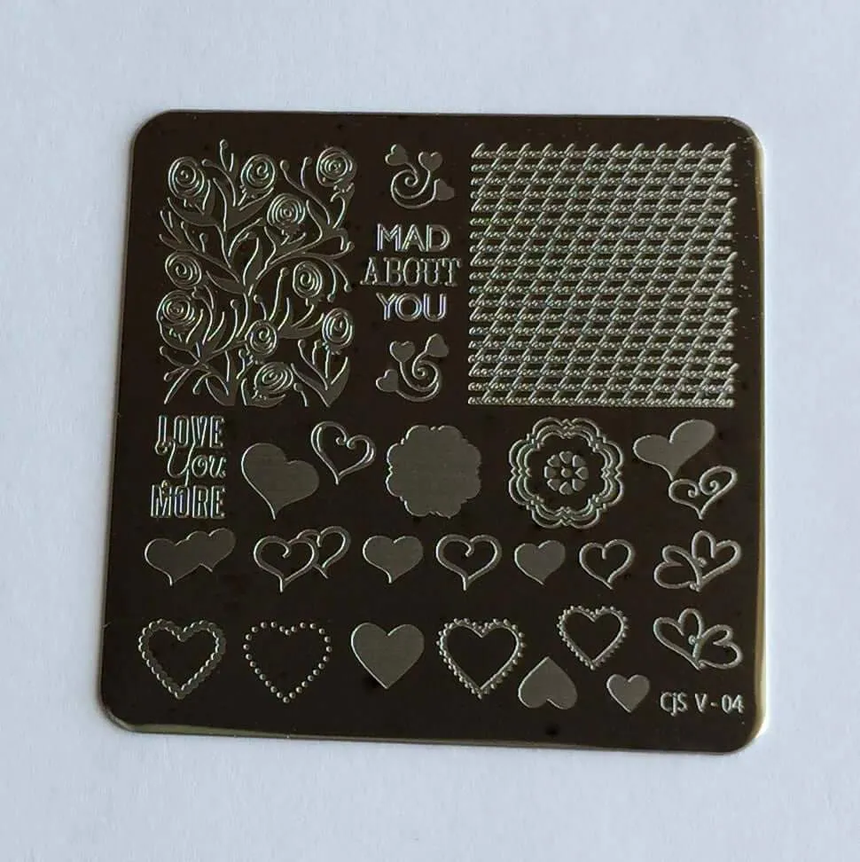Clear Jelly Stamper V-04 Layers of Love stampingplade hjerter