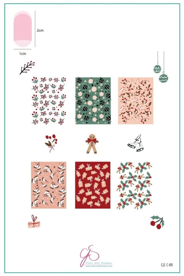 Clear Jelly Stamper CjSC-88 Holly Vibes stampingplade jul 14,5cm