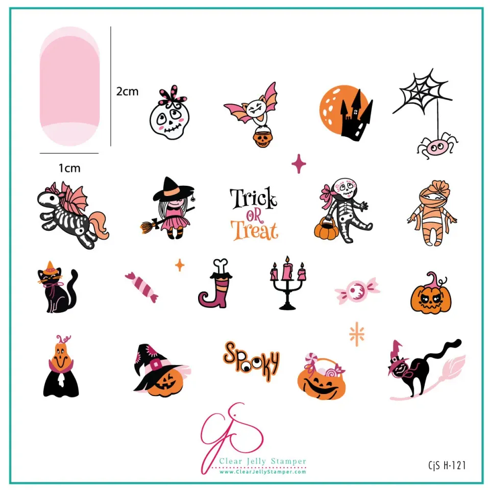 Clear Jelly Stamper CjSH-121 Ghoulish Giggles stamping plade