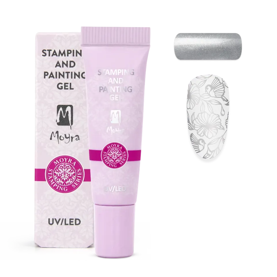 Moyra Stamping painting gel 19 Silver 7 g sølv