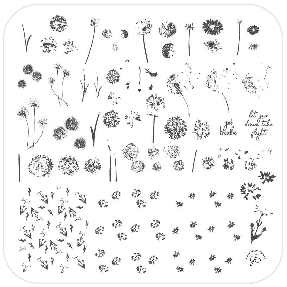 Clear Jelly Stamper CjS-156 Just Breathe stempelplade 8x8 blomster