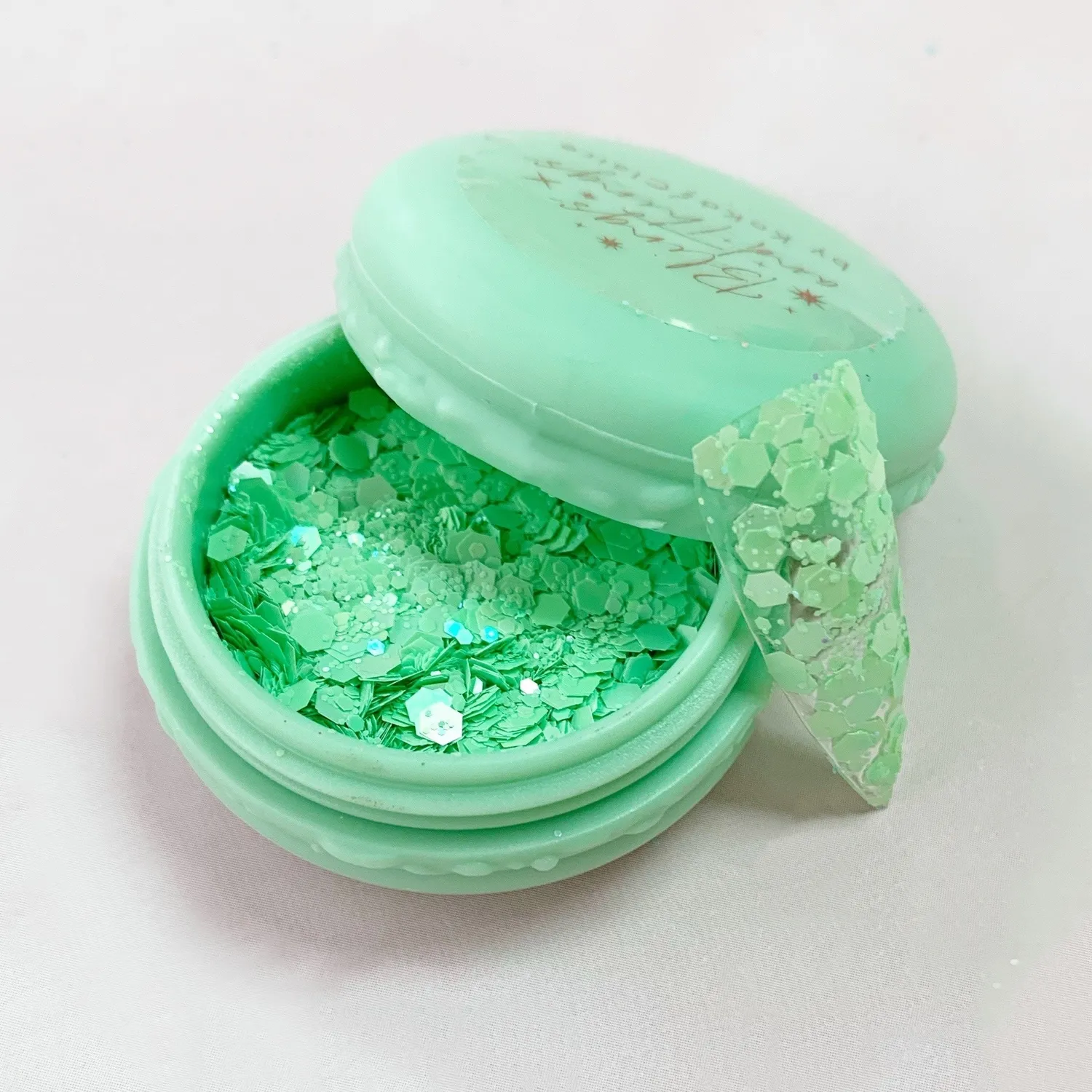Clear Jelly Stamper Macaron glitter 6-pak cookie sprinkles pastel
