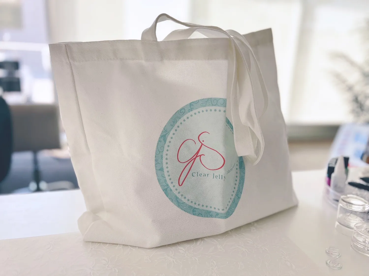 Clear Jelly Stamper Tote Bag mulepose bomuld stor