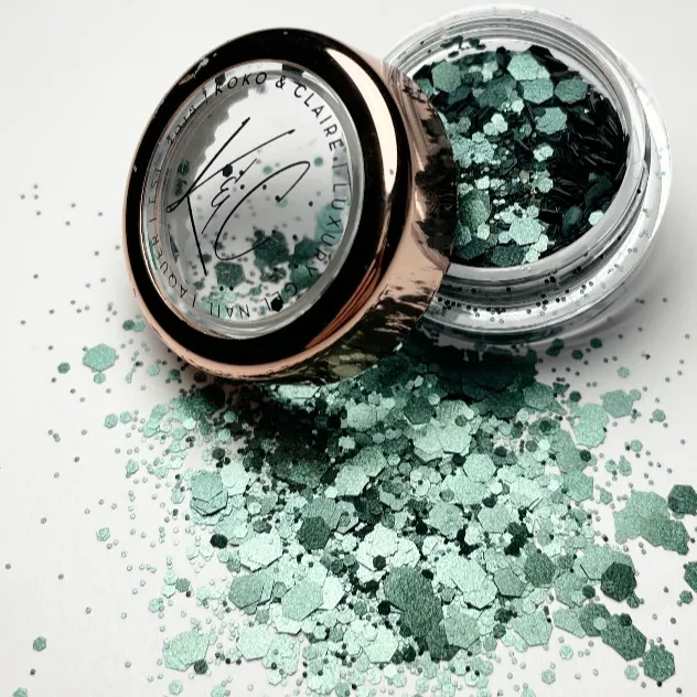 Clear Jelly Stamper KoKo & Claire Glitter01 negleglitter lilla mix