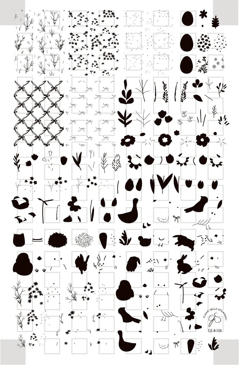 Clear Jelly Stamper CjSH-134 Easter Meadow plade 14x9