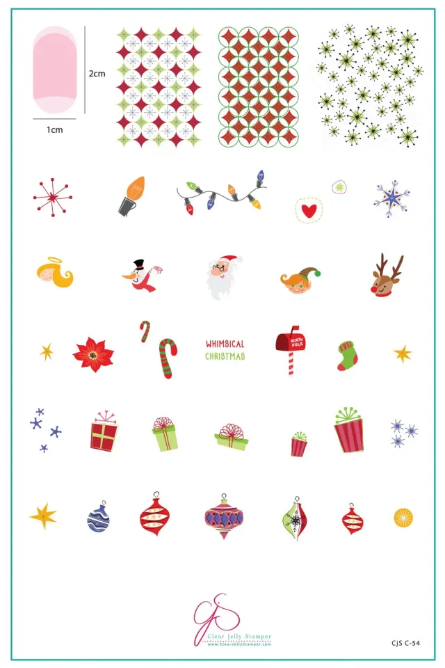 Clear Jelly Stamper CjSC-54 Whimsical Christmas stempelplade