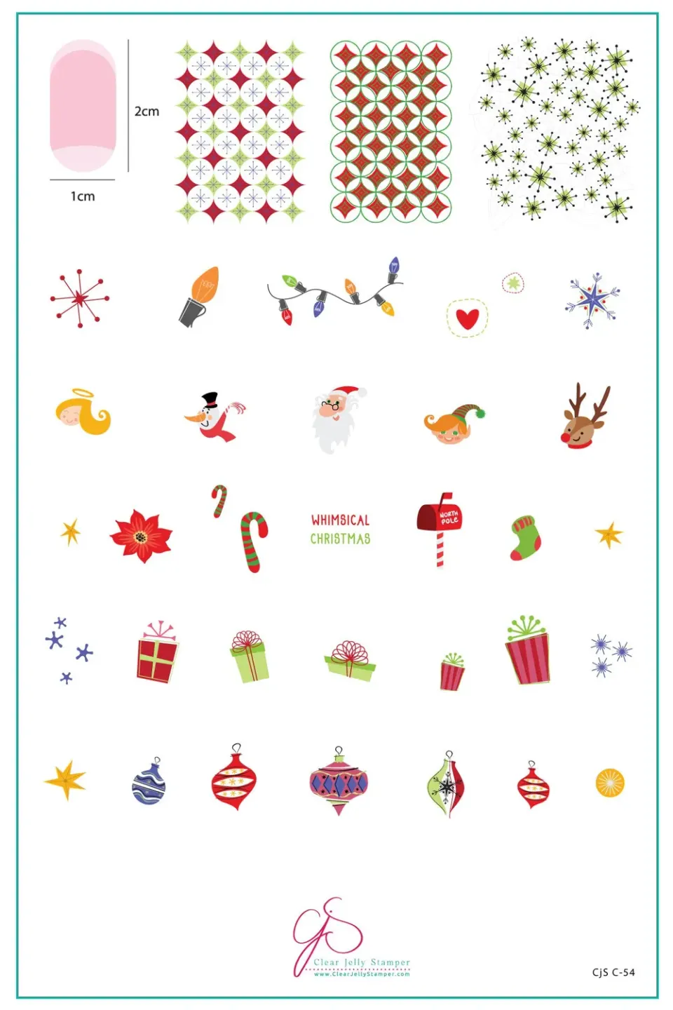 Clear Jelly Stamper CjSC-54 Whimsical Christmas stempelplade