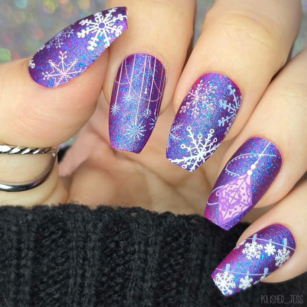 Clear Jelly Stamper CjS-376 stampingplade Snowflakes on Chains