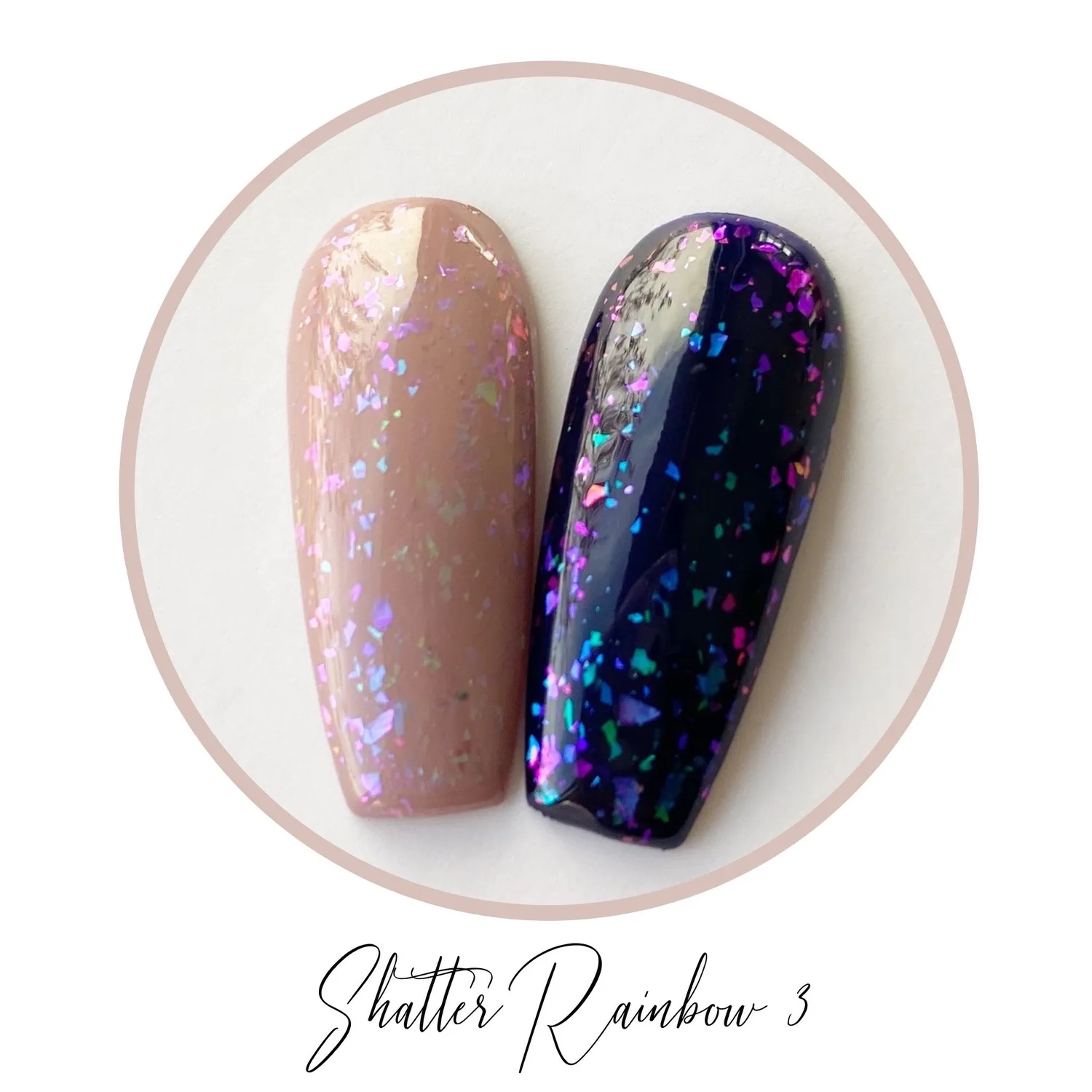 Clear Jelly Stamper KoKo & Claire Shatter Rainbow topcoat trio 3-pak