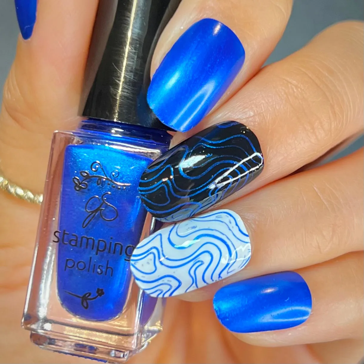 Clear Jelly Stamper 32 Blue Right On By stamping neglelak blå 5 ml