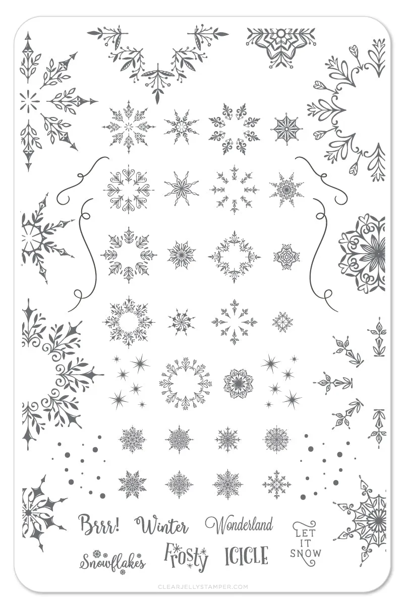 Clear Jelly Stamper CjSC-18 stempelplade Let it Snow snefnug