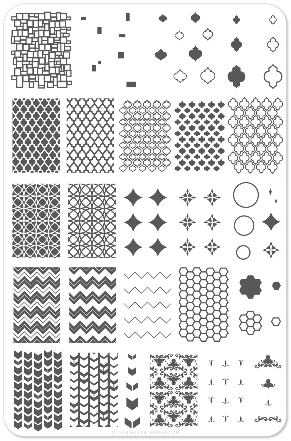 Clear Jelly Stamper CjS-28 Geo-Licious stamping plade geometrisk