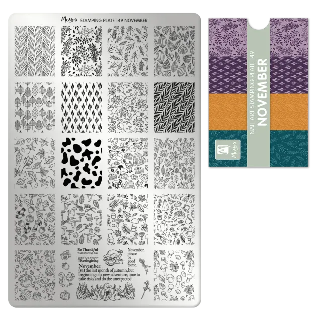 Moyra Stamping 149 November stampingplade motiv